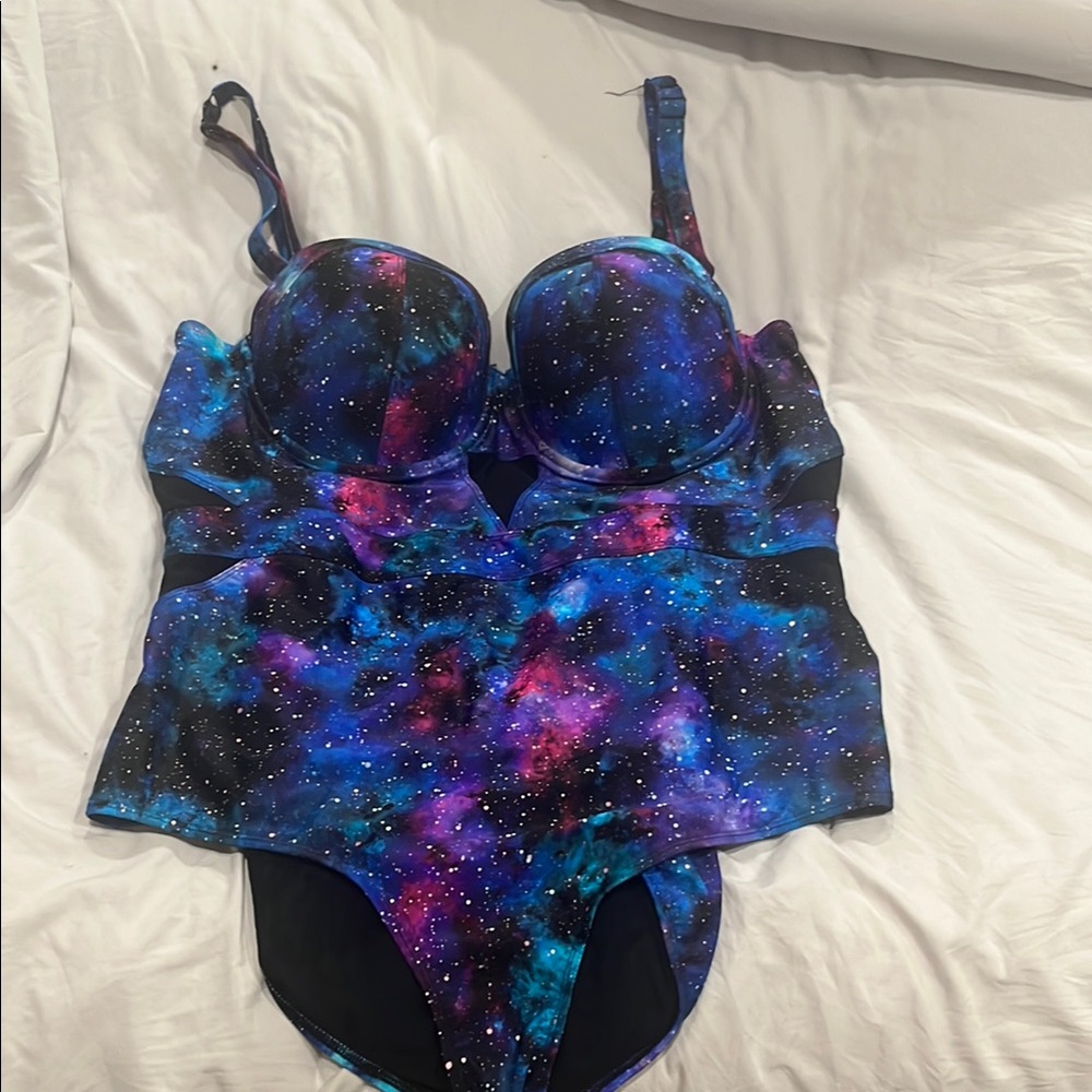 Galaxy Print One-Piece Swimsuit Torrid size 4